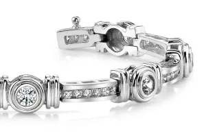 Channel And Bezel Set Fashion Lab-Grown Diamond Bracelet with 2.50 ct.(finished) 2mm, 3.2mm