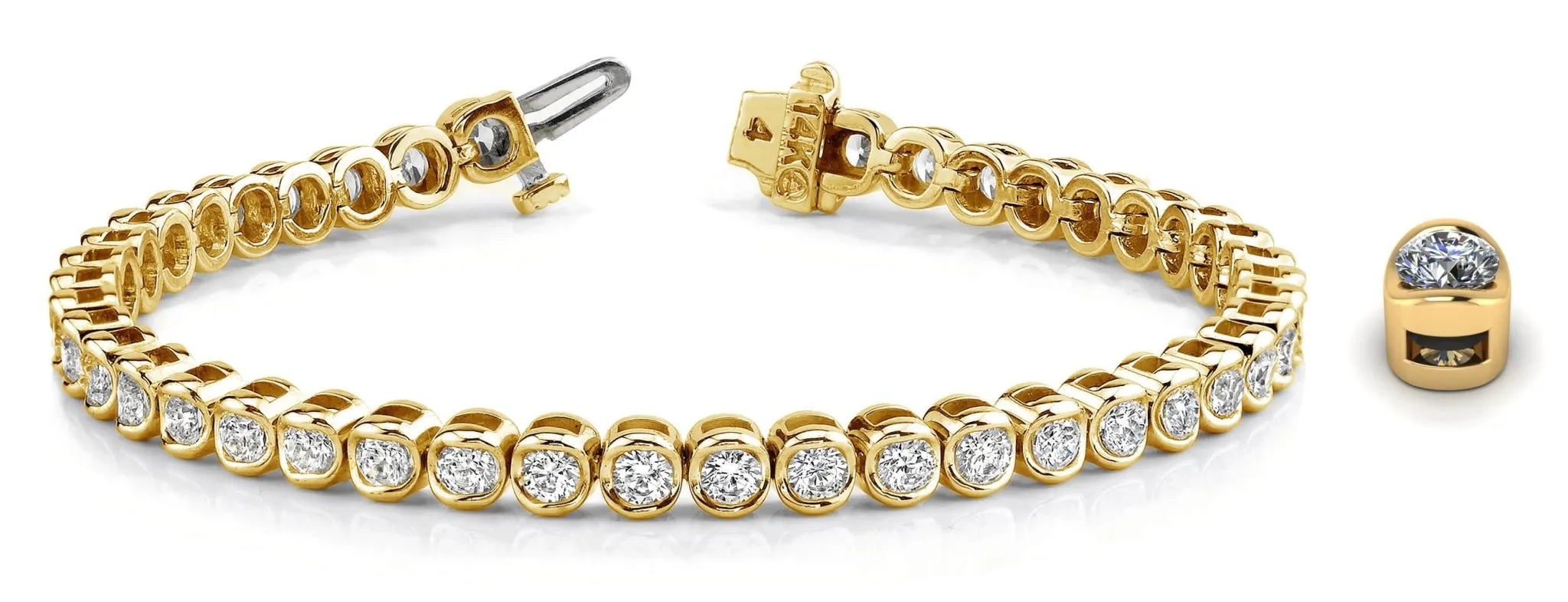 Channel Set Round Lab-Grown Diamond Tennis Bracelet with 3.87 ct.(finished) 2.9mm