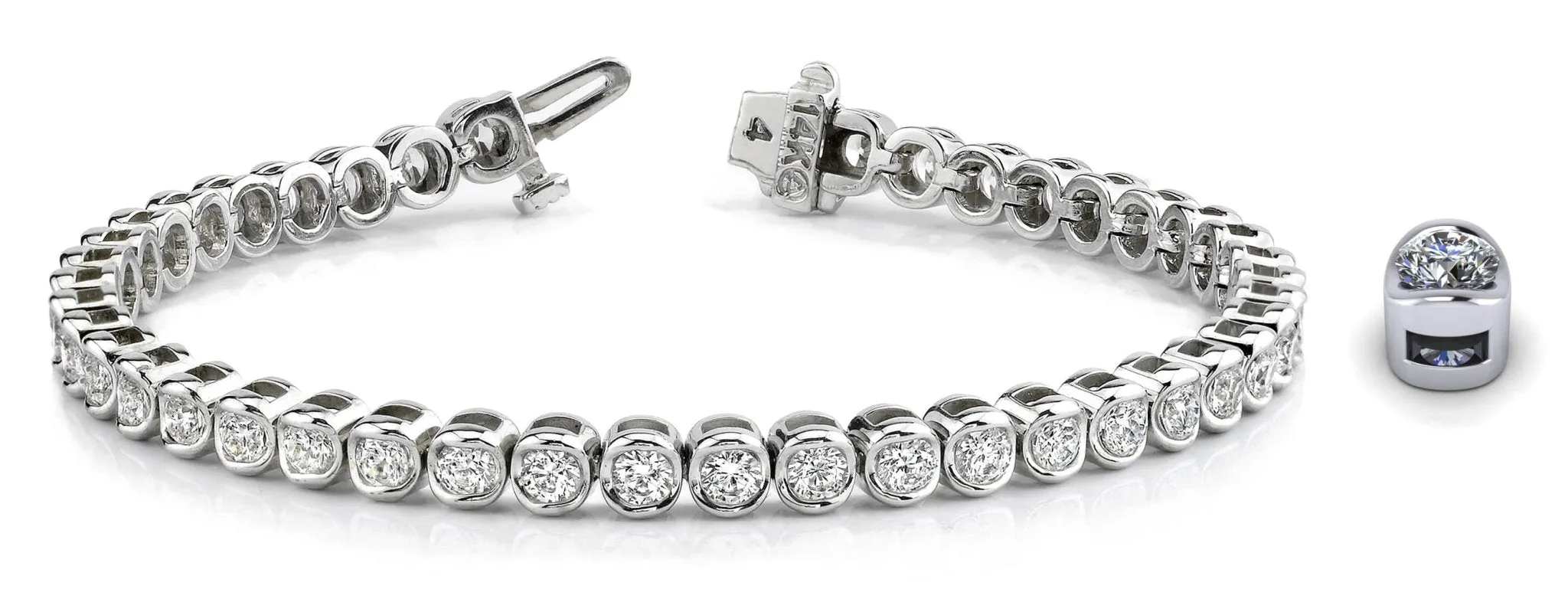 Channel Set Round Lab-Grown Diamond Tennis Bracelet with 3.87 ct.(finished) 2.9mm
