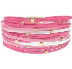 Charm Triple Color Leather Bracelet for Women Bohemian Metal Beads Multilayer Thin Strip Wrap Bracelets Fashion Jewelry