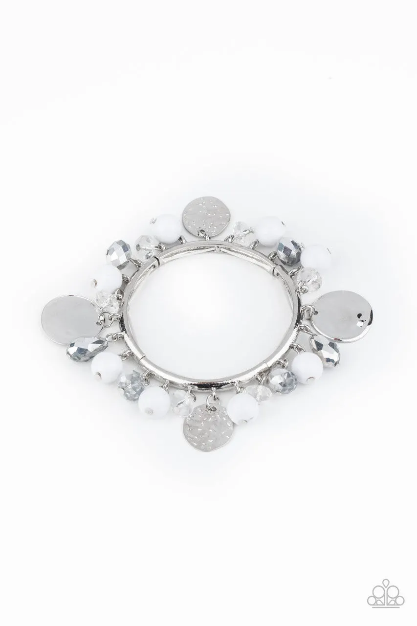 Charming Treasure White Paparazzi Bracelet