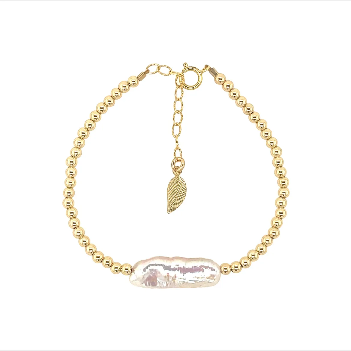 CHRISHELL | 14k gold-filled Pearls beaded bracelet