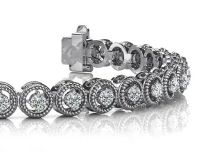 Circle Filigree Diamond Link Diamond Bracelet with 1.48 ct.(finished) 2.2mm
