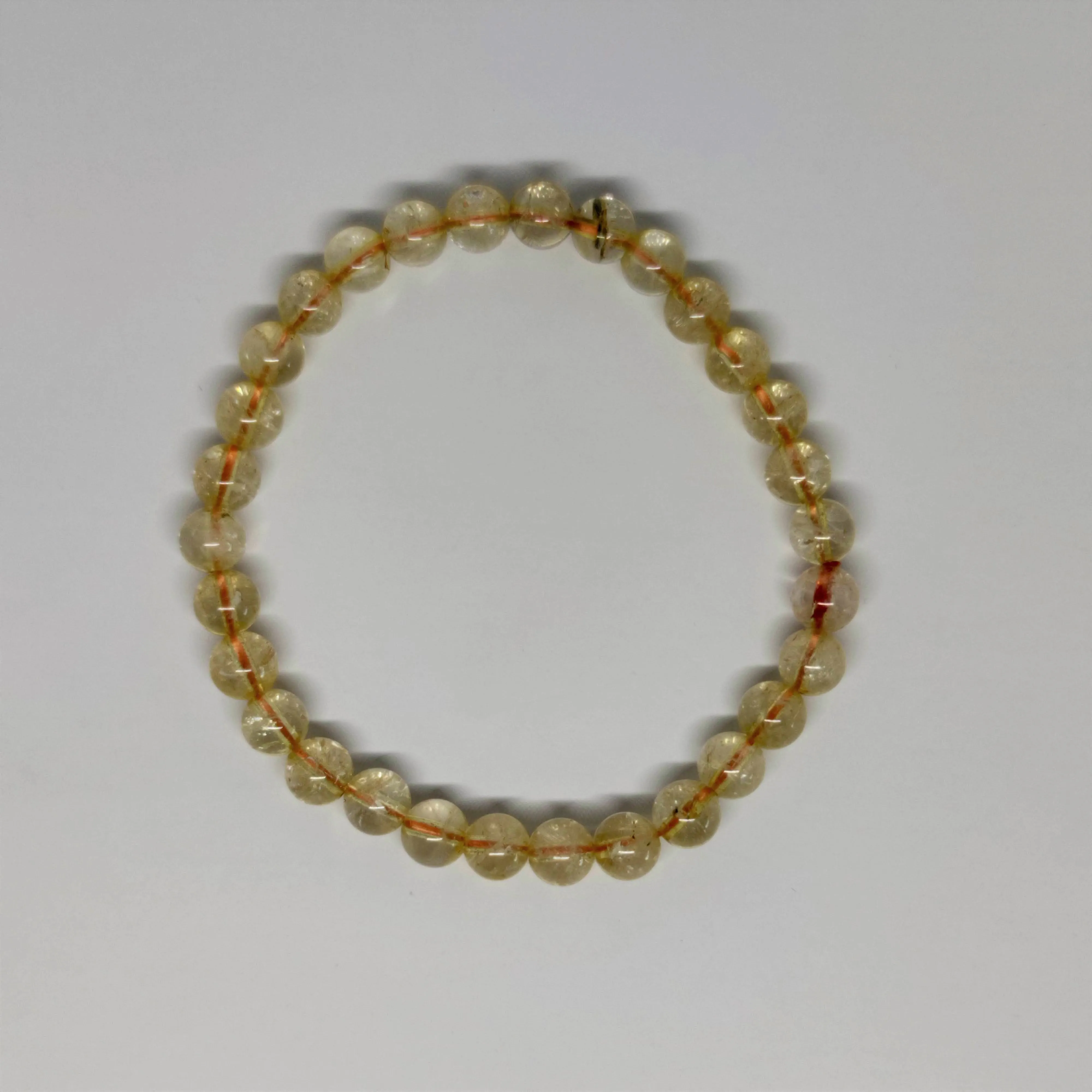Citrine Round Bead Crystal Bracelet