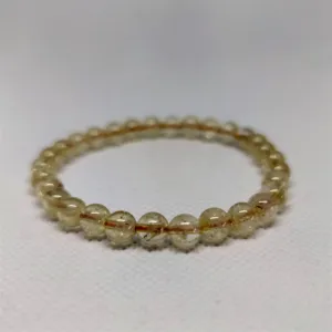 Citrine Round Bead Crystal Bracelet