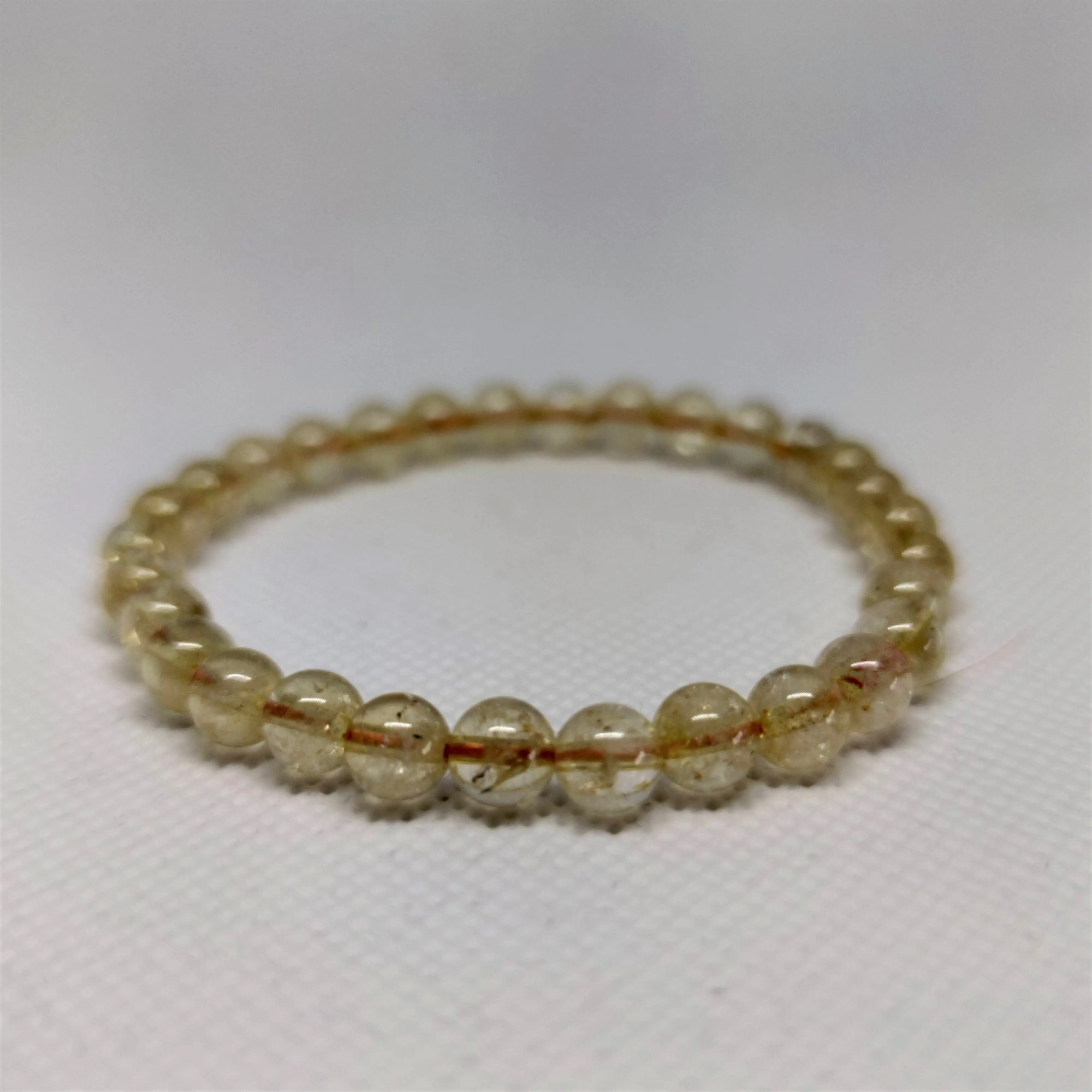 Citrine Round Bead Crystal Bracelet