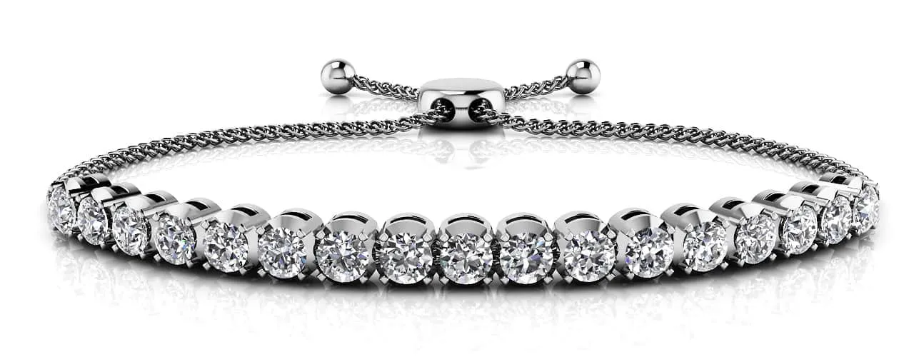 Classic 4 Prong Adjustable Lab-Grown Diamond Bracelet with 2.56 ct.(finished) 3.5mm