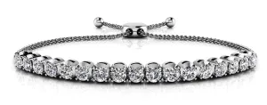 Classic 4 Prong Adjustable Lab-Grown Diamond Bracelet with 2.56 ct.(finished) 3.5mm