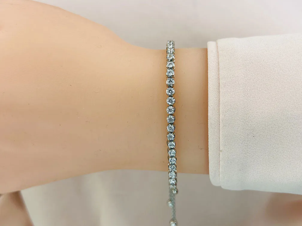 Classic 4 Prong Adjustable Lab-Grown Diamond Bracelet with 2.56 ct.(finished) 3.5mm
