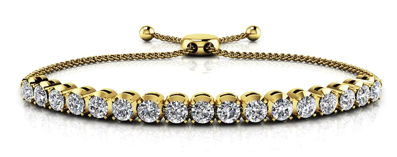 Classic 4 Prong Adjustable Lab-Grown Diamond Bracelet with 2.56 ct.(finished) 3.5mm