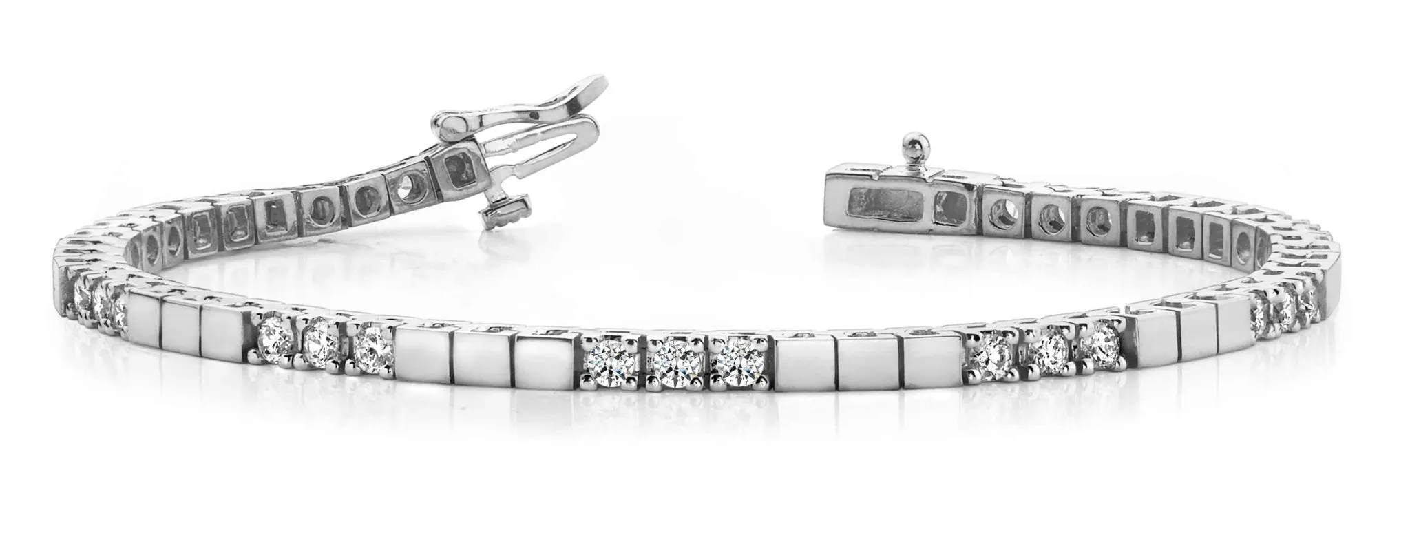 Classic Diamond Block Harmony Lab-Grown Diamond Tennis Bracelet with 1.05 ct.(finished) 2.0mm