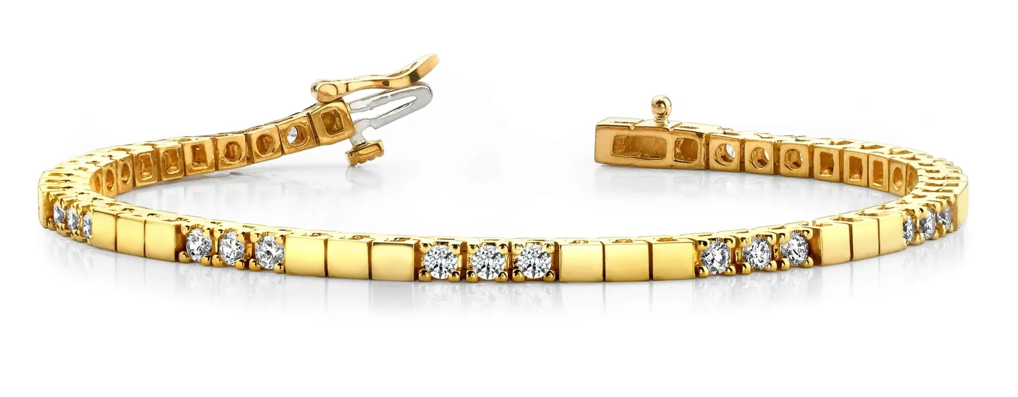 Classic Diamond Block Harmony Lab-Grown Diamond Tennis Bracelet with 1.05 ct.(finished) 2.0mm