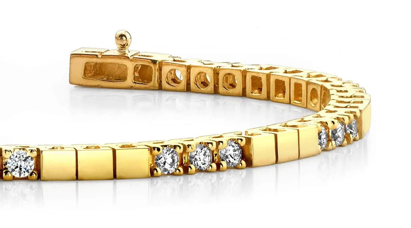 Classic Diamond Block Harmony Lab-Grown Diamond Tennis Bracelet with 1.05 ct.(finished) 2.0mm