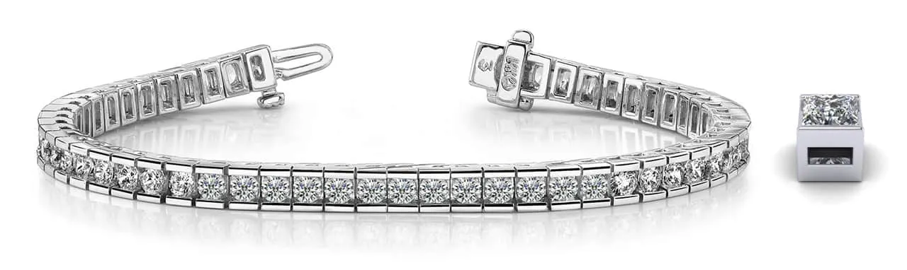 Classic Diamond Box Lab-Grown Diamond Tennis Bracelet with 4.20 ct.(finished) 2.75mm