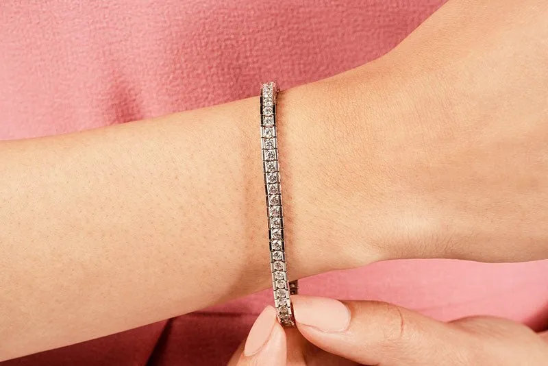 Classic Diamond Box Lab-Grown Diamond Tennis Bracelet with 4.20 ct.(finished) 2.75mm