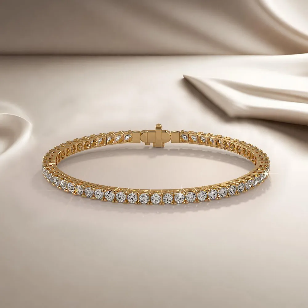 Classic Four Prong Flexible Bangle Diamond  with 4.68 ct.(finished) 2.8mm
