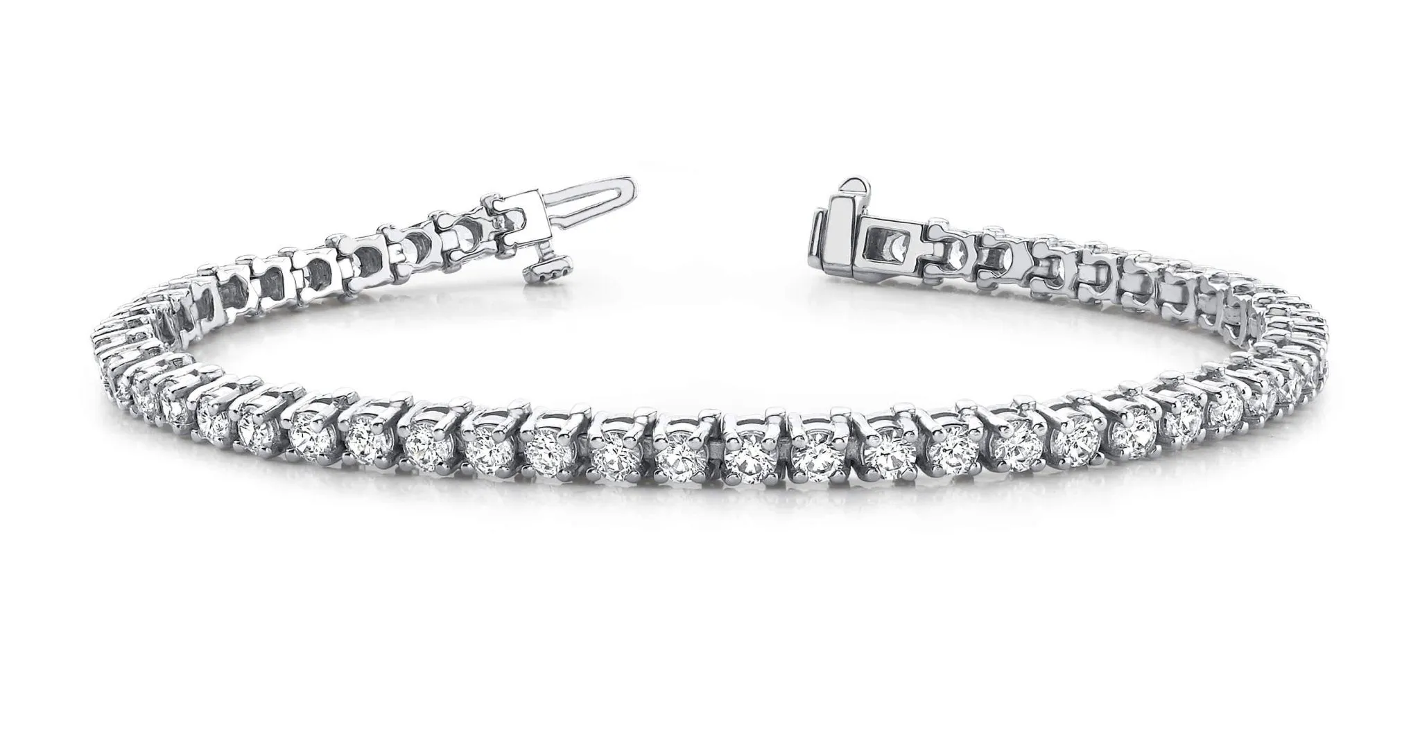 Classic Four Prong Round Lab-Grown Diamond Tennis Bracelet with 2.02 ct.(finished) 1.9mm