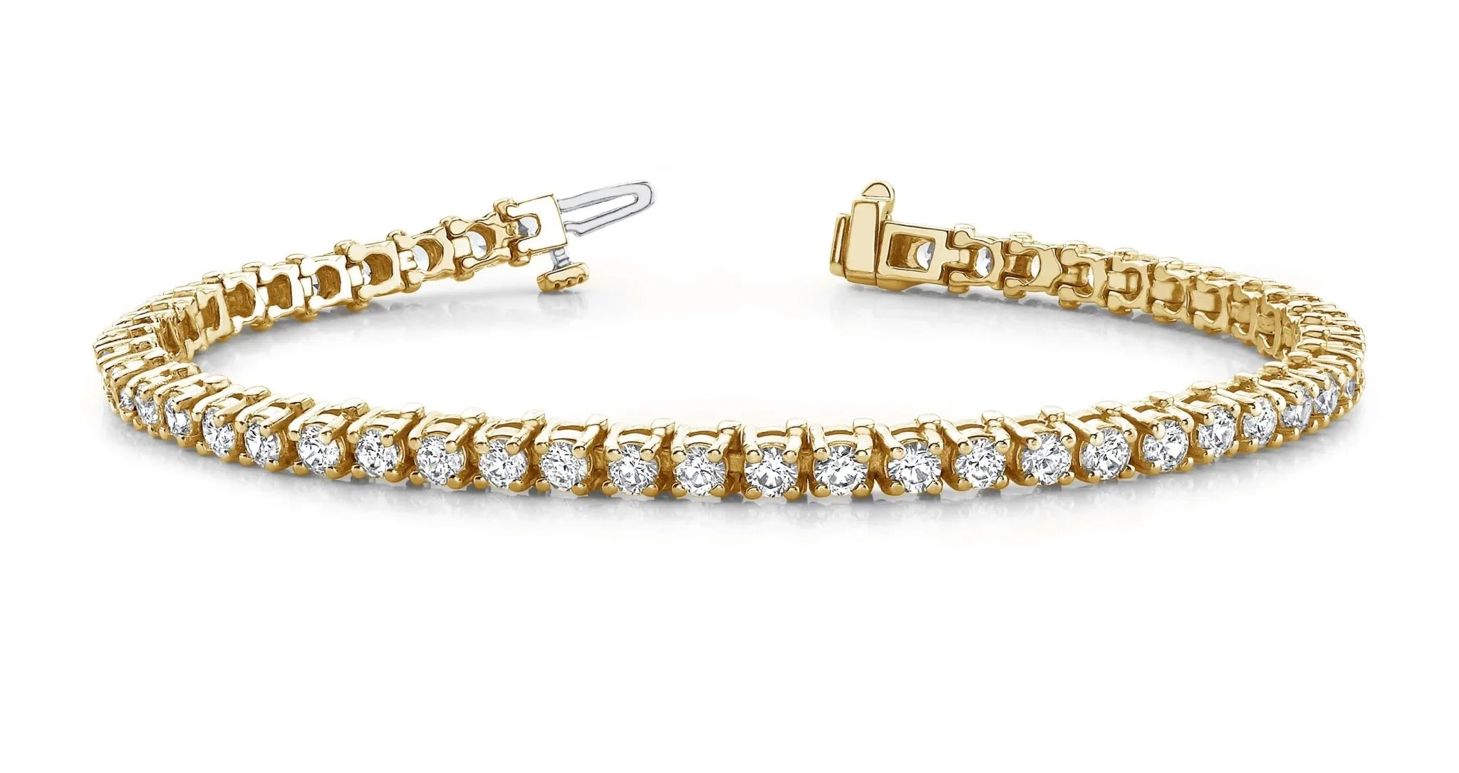 Classic Four Prong Round Lab-Grown Diamond Tennis Bracelet with 2.02 ct.(finished) 1.9mm