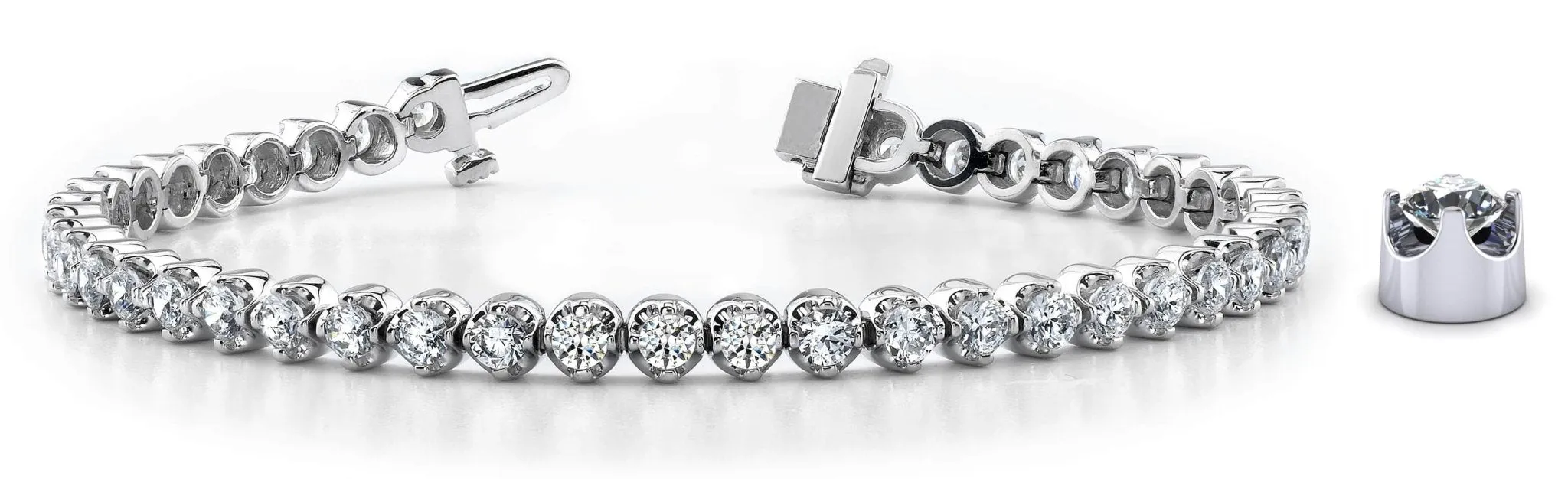 Classic Prong Set Lab-Grown Diamond Tennis Bracelet with 1.98 ct.(finished) 1.9mm