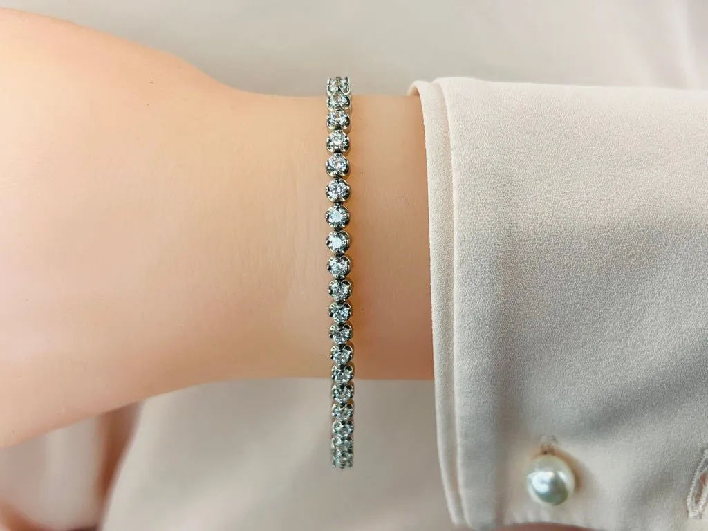 Classic Prong Set Lab-Grown Diamond Tennis Bracelet with 1.98 ct.(finished) 1.9mm
