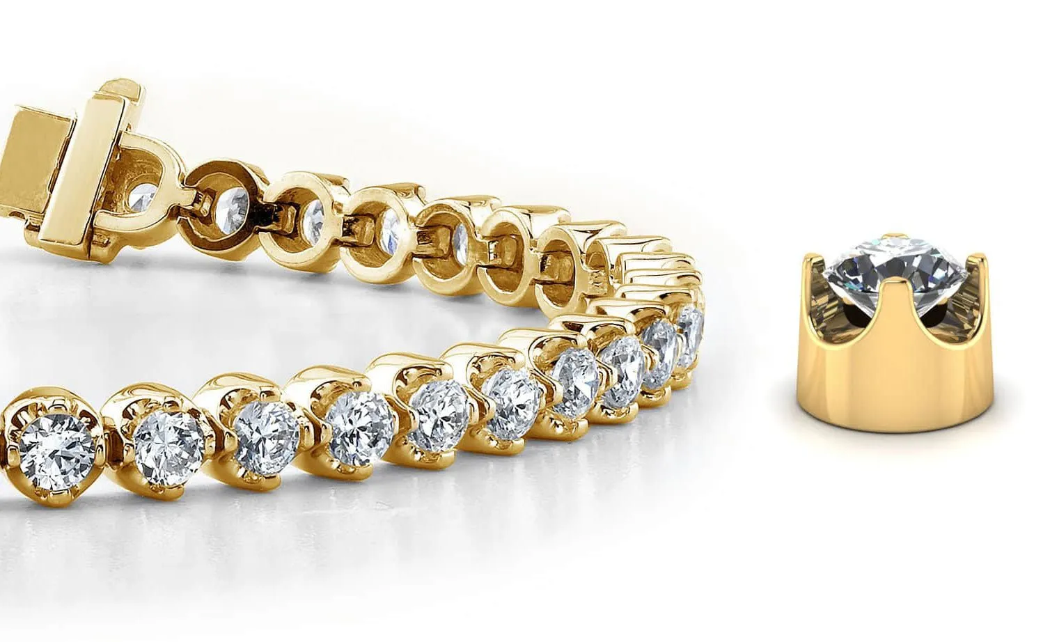 Classic Prong Set Lab-Grown Diamond Tennis Bracelet with 1.98 ct.(finished) 1.9mm