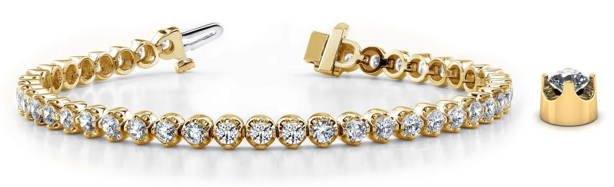Classic Prong Set Lab-Grown Diamond Tennis Bracelet with 1.98 ct.(finished) 1.9mm