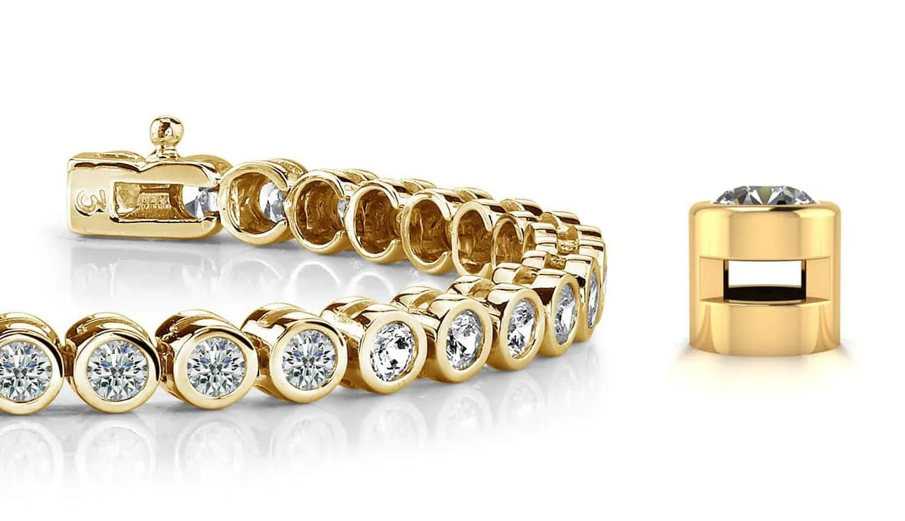 Classic Round Bezel Set Lab-Grown Diamond Tennis Bracelet with 3.44 ct.(finished) 2.75mm