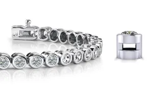 Classic Round Bezel Set Lab-Grown Diamond Tennis Bracelet with 3.44 ct.(finished) 2.75mm