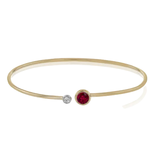 Color Bangle in 18k Gold with Diamonds