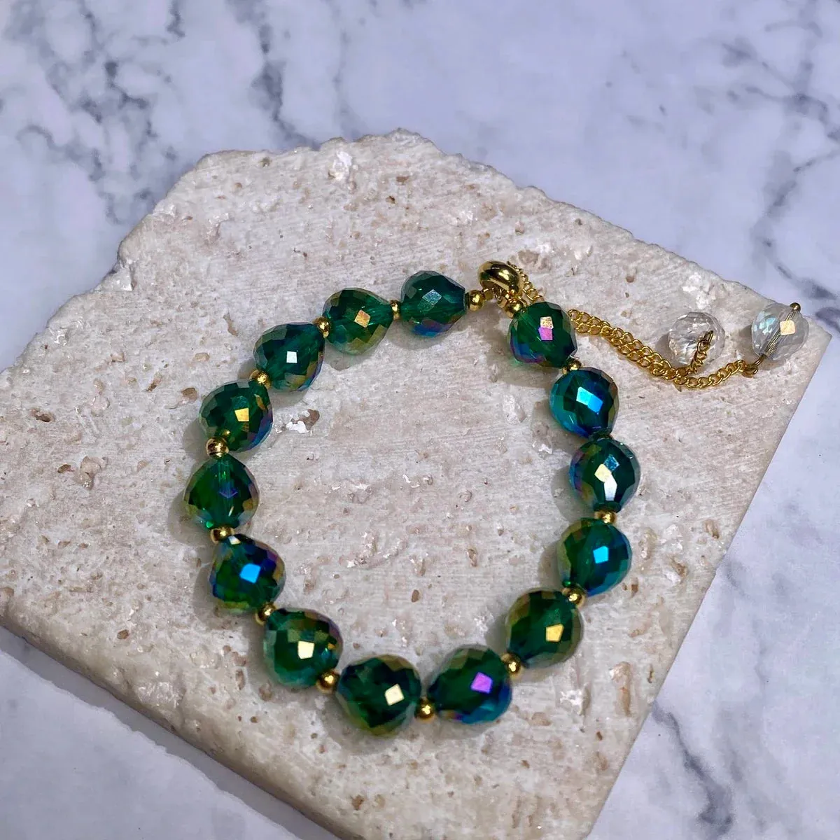 Colorful Artificial Austria Crystal Bracelet New Shiny Stone Beads Rope Chain Strand Bracelets for Women Party