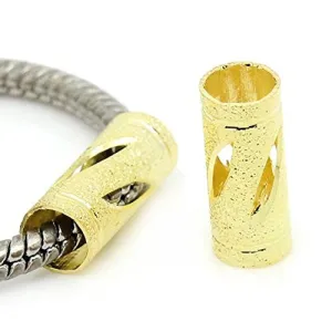 Column Charm Spacer European Bead Compatible for Most European Snake Chain Bracelets
