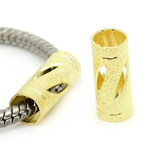 Column Charm Spacer European Bead Compatible for Most European Snake Chain Bracelets