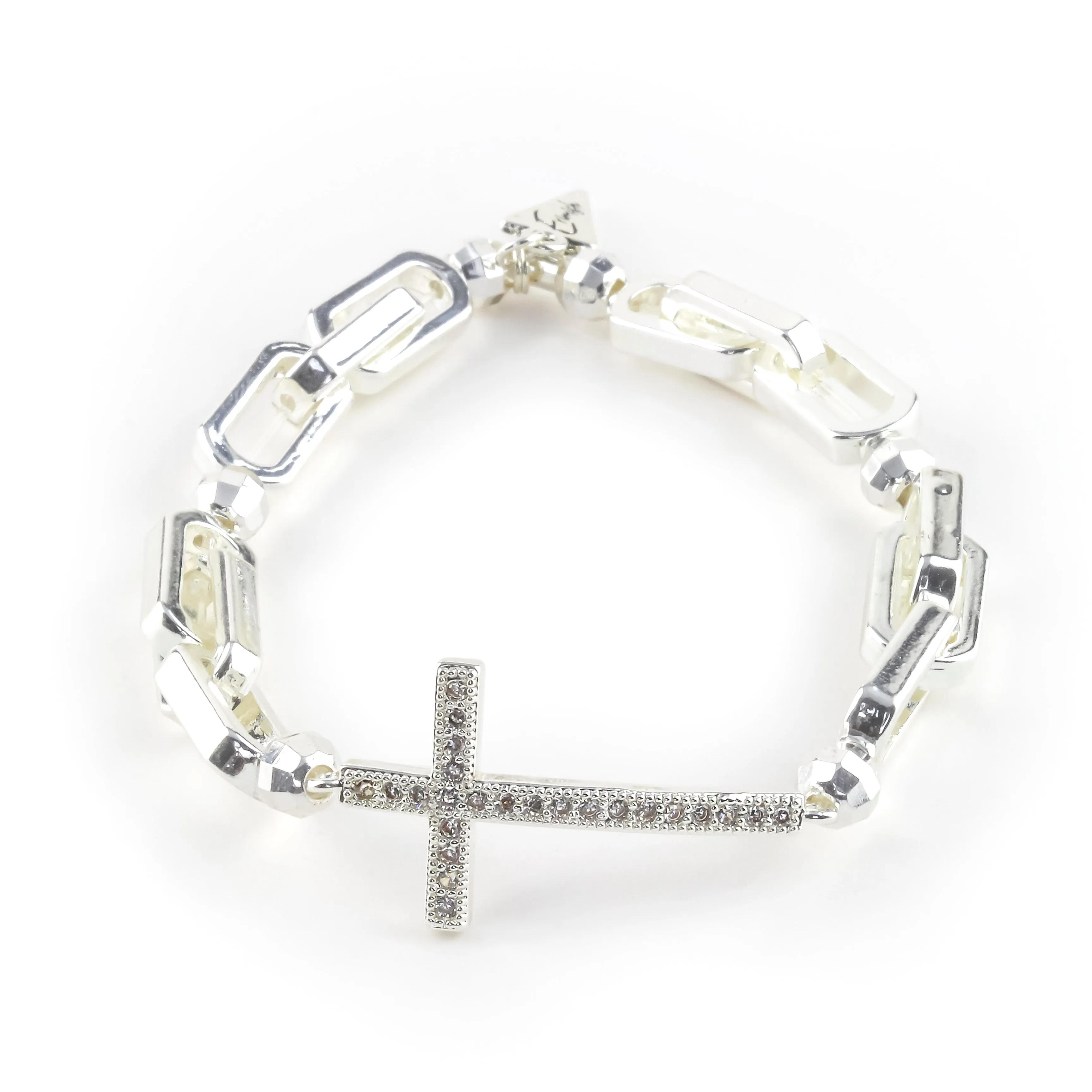 Cross Silver Chain Single