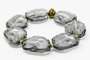 Crystal Layer Statement Bracelet-Graphite