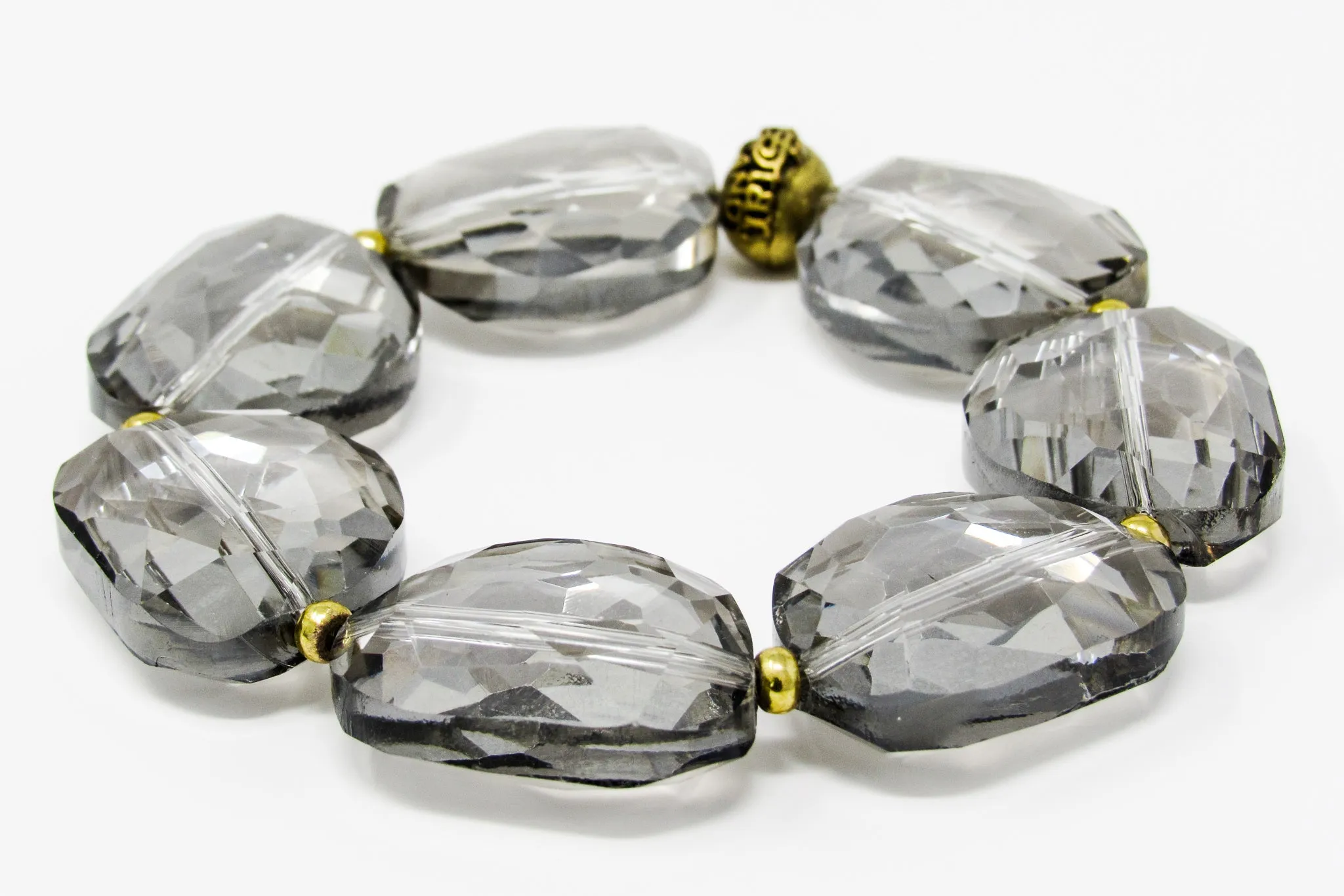 Crystal Layer Statement Bracelet-Graphite