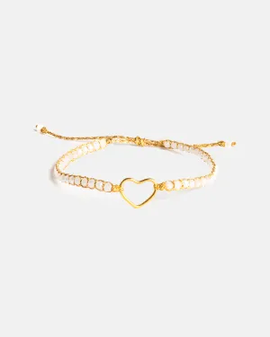 Crystal Rainbow Heart Bracelet | Gold