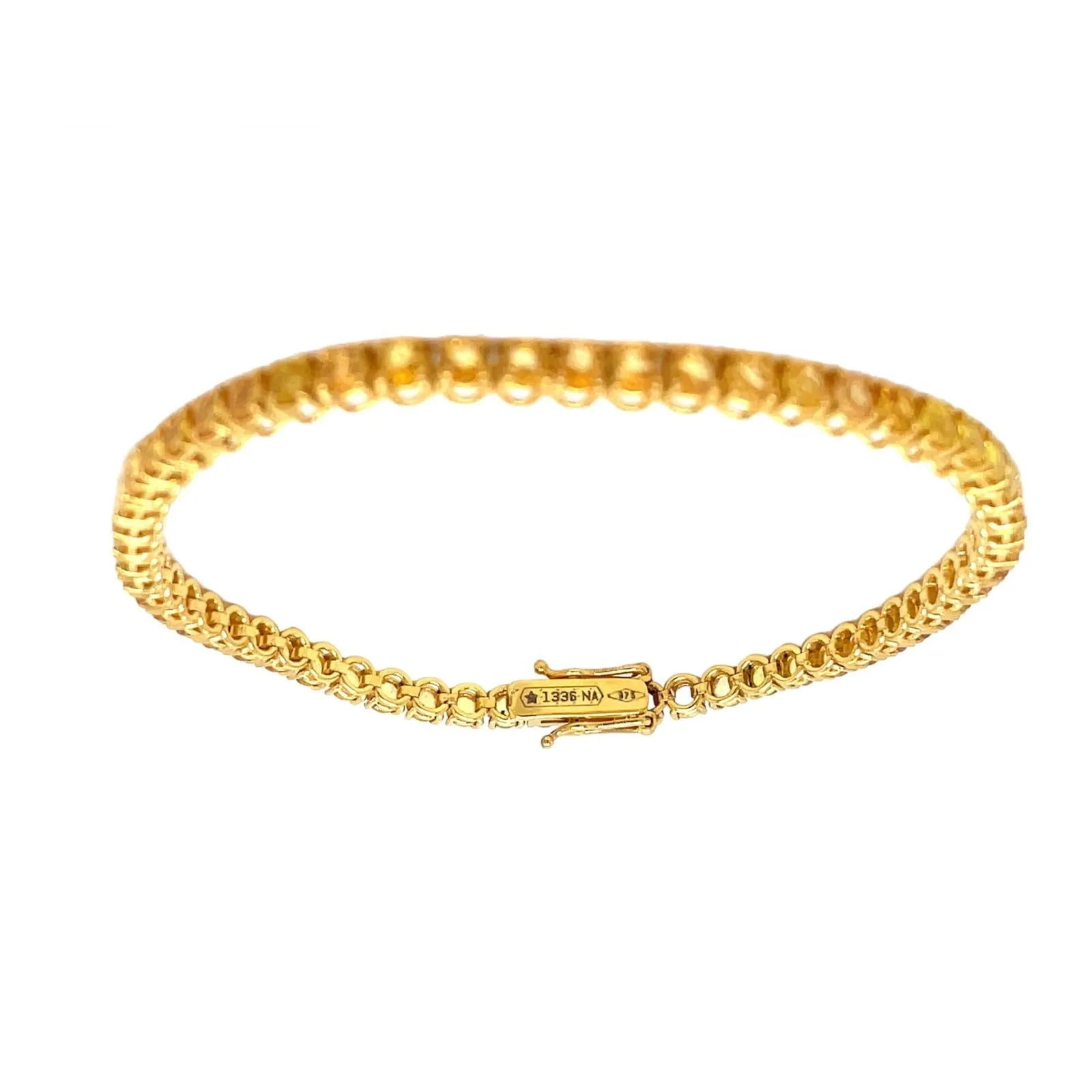 CTW 6.5 Natural Yellow Sapphire Gold Tennis Bracelet