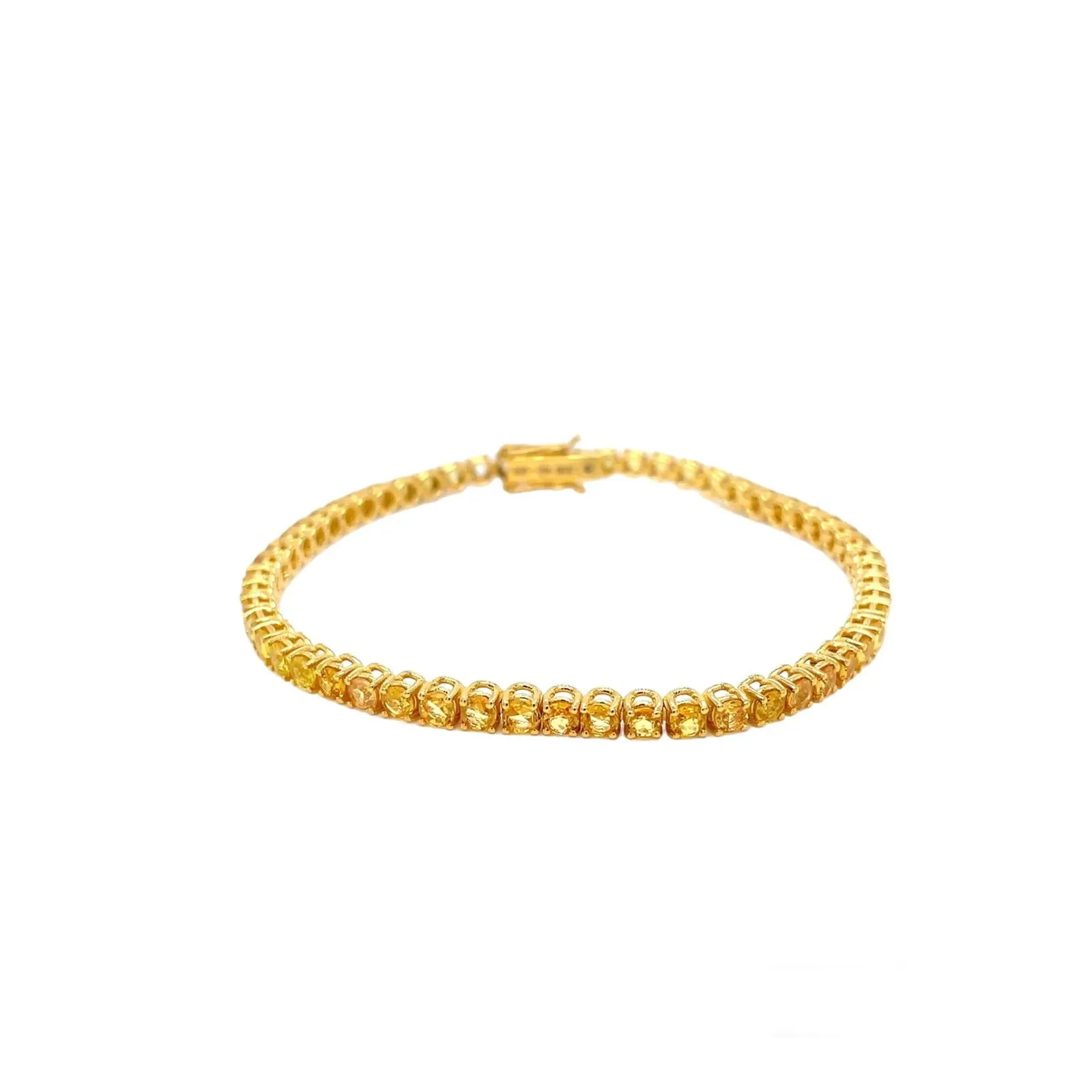 CTW 6.5 Natural Yellow Sapphire Gold Tennis Bracelet