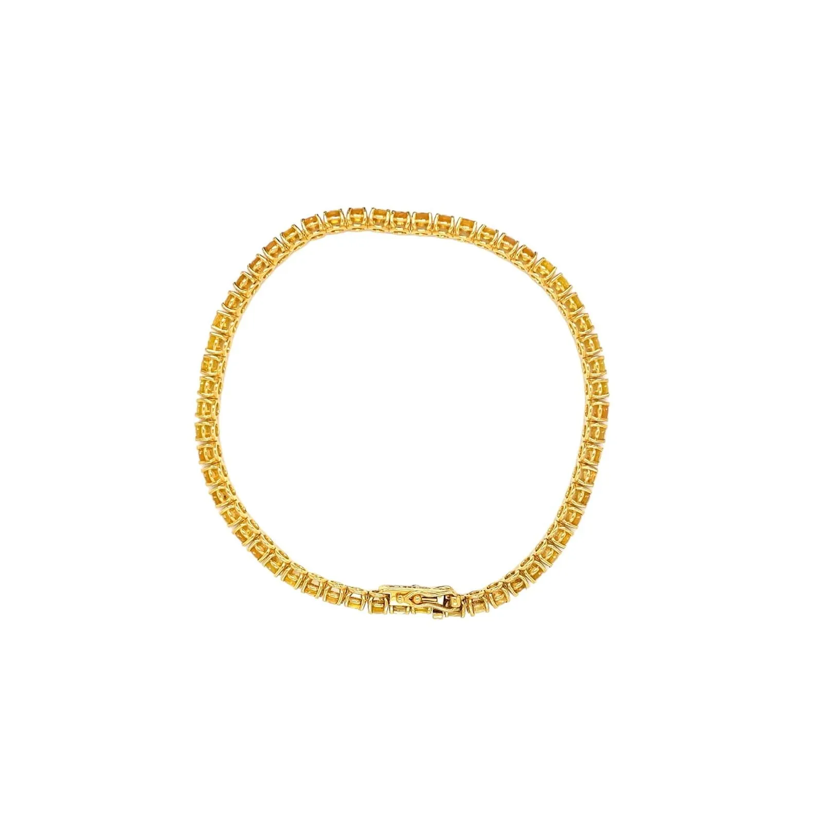 CTW 6.5 Natural Yellow Sapphire Gold Tennis Bracelet