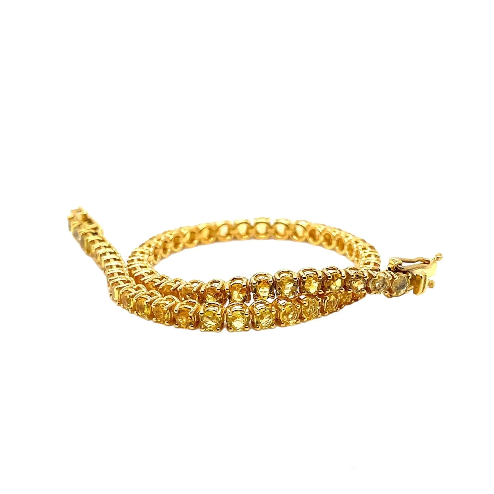 CTW 6.5 Natural Yellow Sapphire Gold Tennis Bracelet
