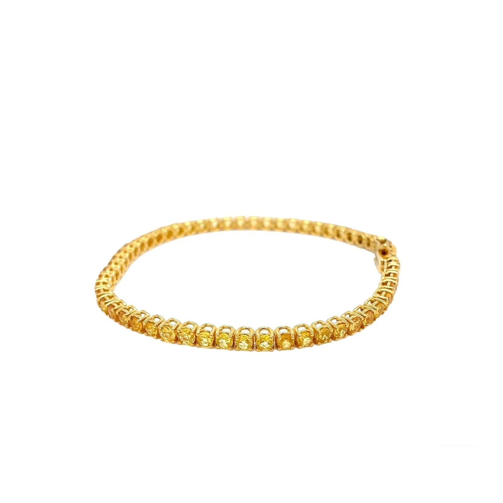 CTW 6.5 Natural Yellow Sapphire Gold Tennis Bracelet