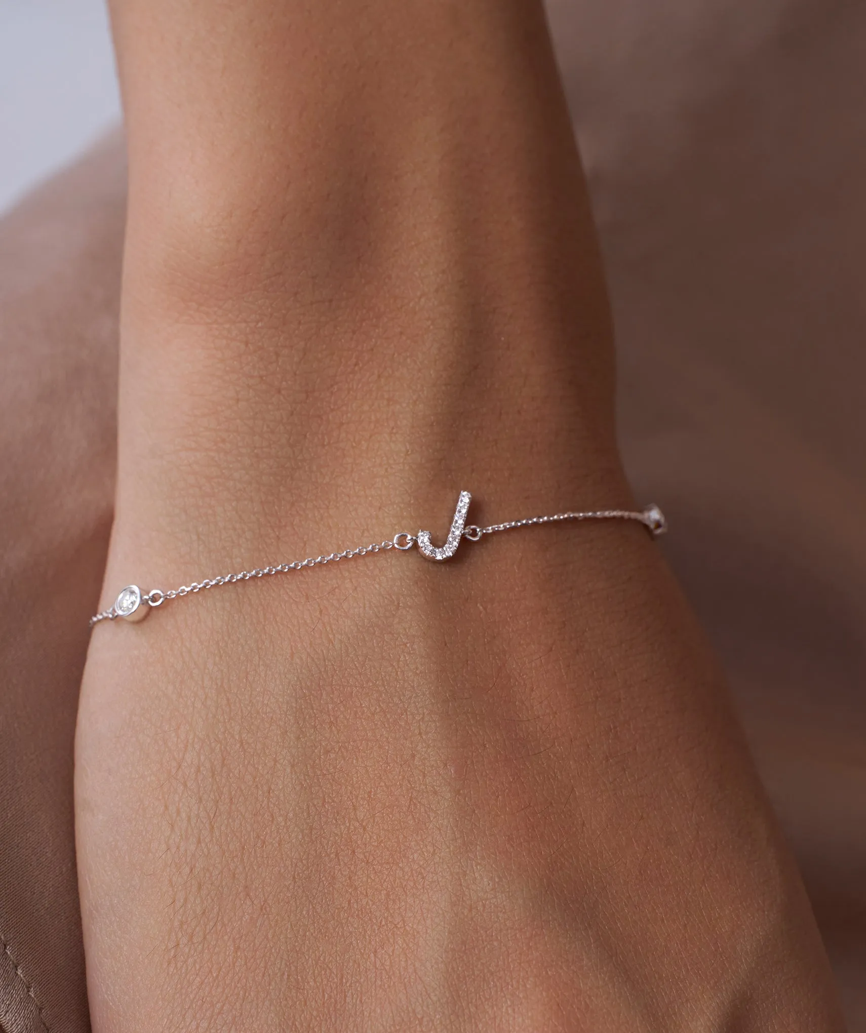 Custom J Diamond Bracelet