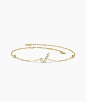 Custom J Diamond Bracelet