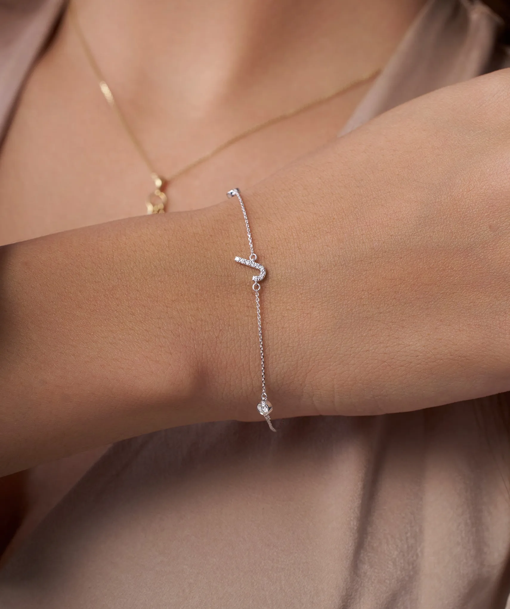 Custom J Diamond Bracelet