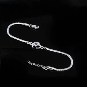 Cute 925 Silver bracelet OM Rakhi for men women 8"