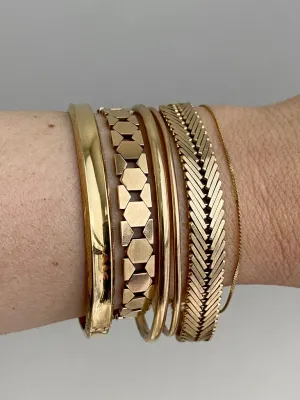 Danish 14k gold hinged bangle - Midcentury era - Made by Knud Hejl