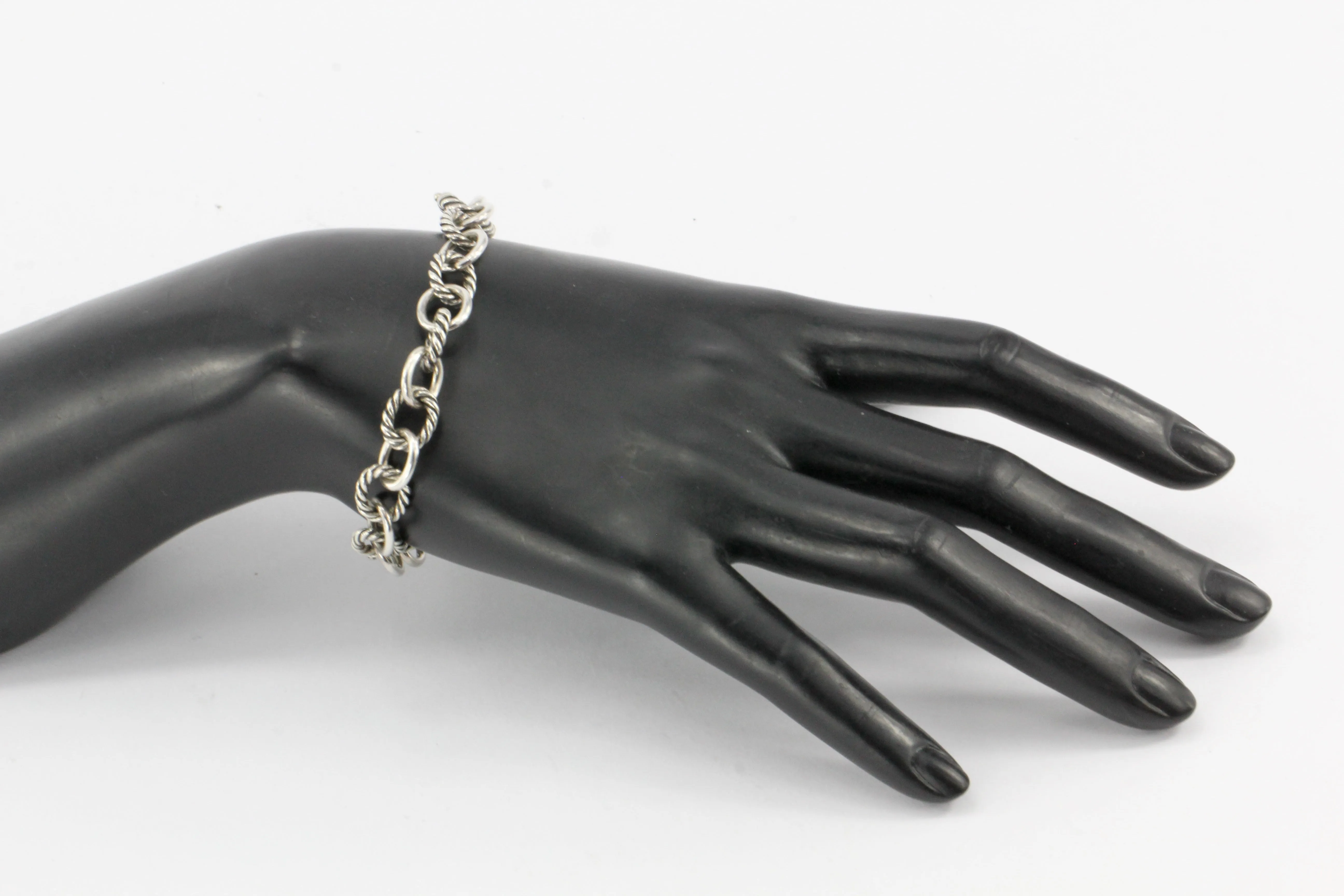 David Yurman Sterling Silver Large Oval Link Bracelet
