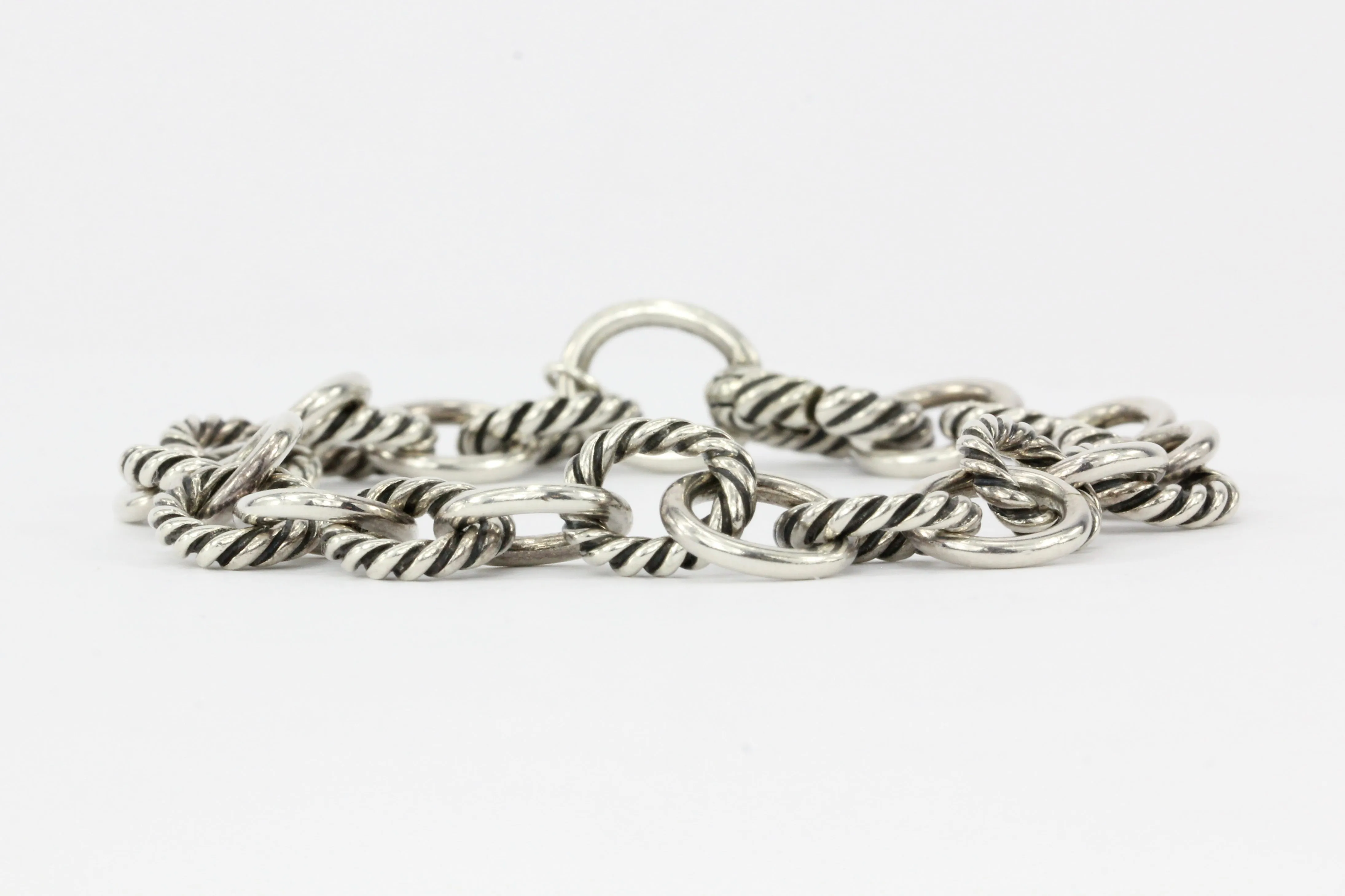 David Yurman Sterling Silver Large Oval Link Bracelet