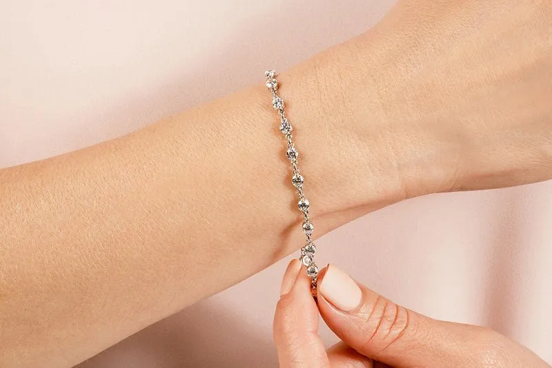 Diamond And Chain Link Diamond Bracelet with 3.78 ct.(finished) 3.8mm
