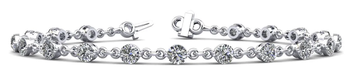 Diamond And Chain Link Diamond Bracelet with 3.78 ct.(finished) 3.8mm